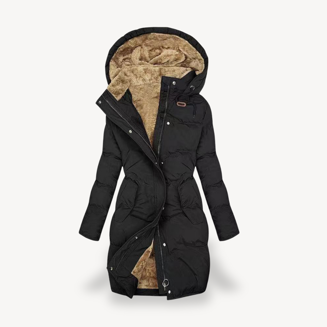 Women's Puffer Jacket with Faux Fur Lining