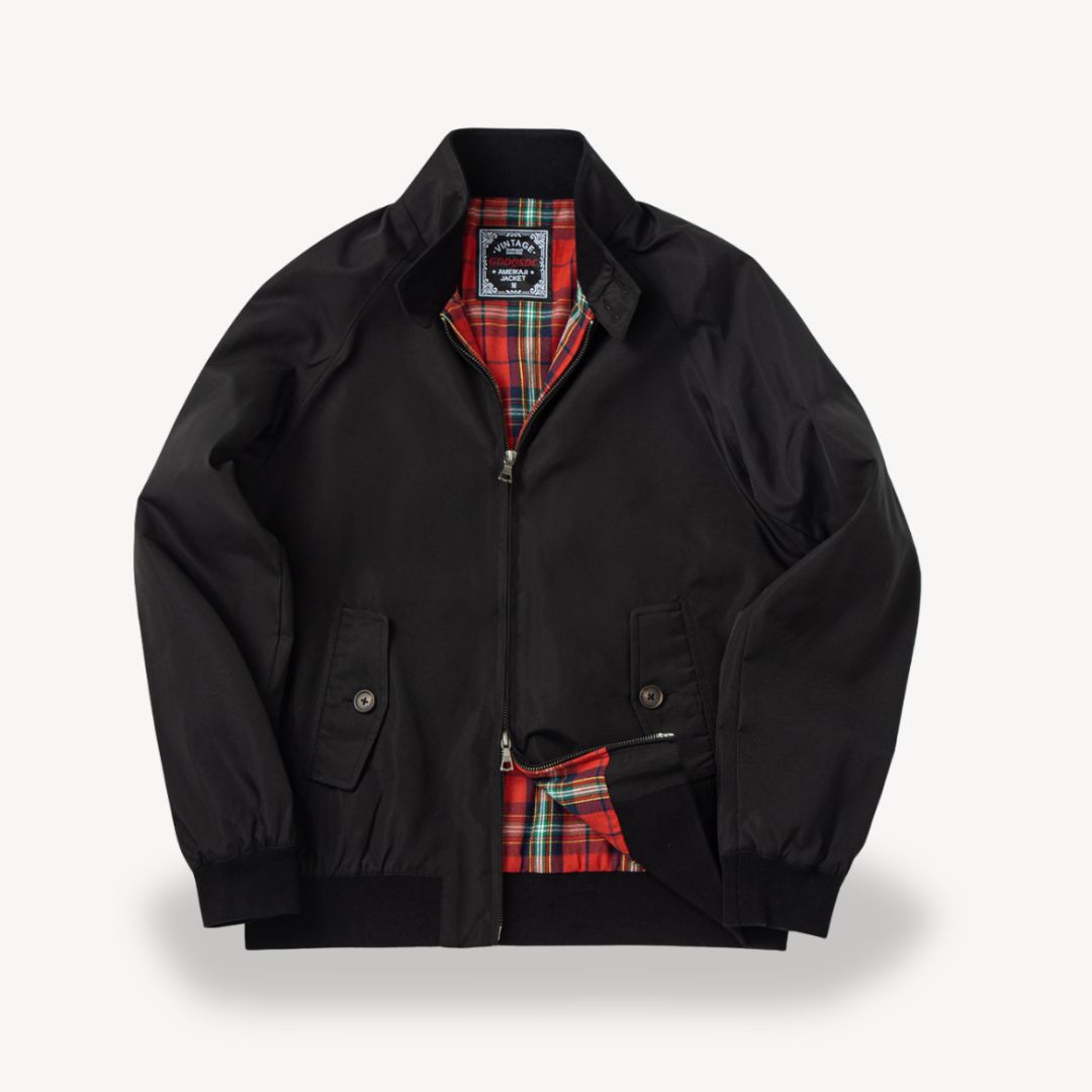 Men's Plaid Lined Harrington Jacket