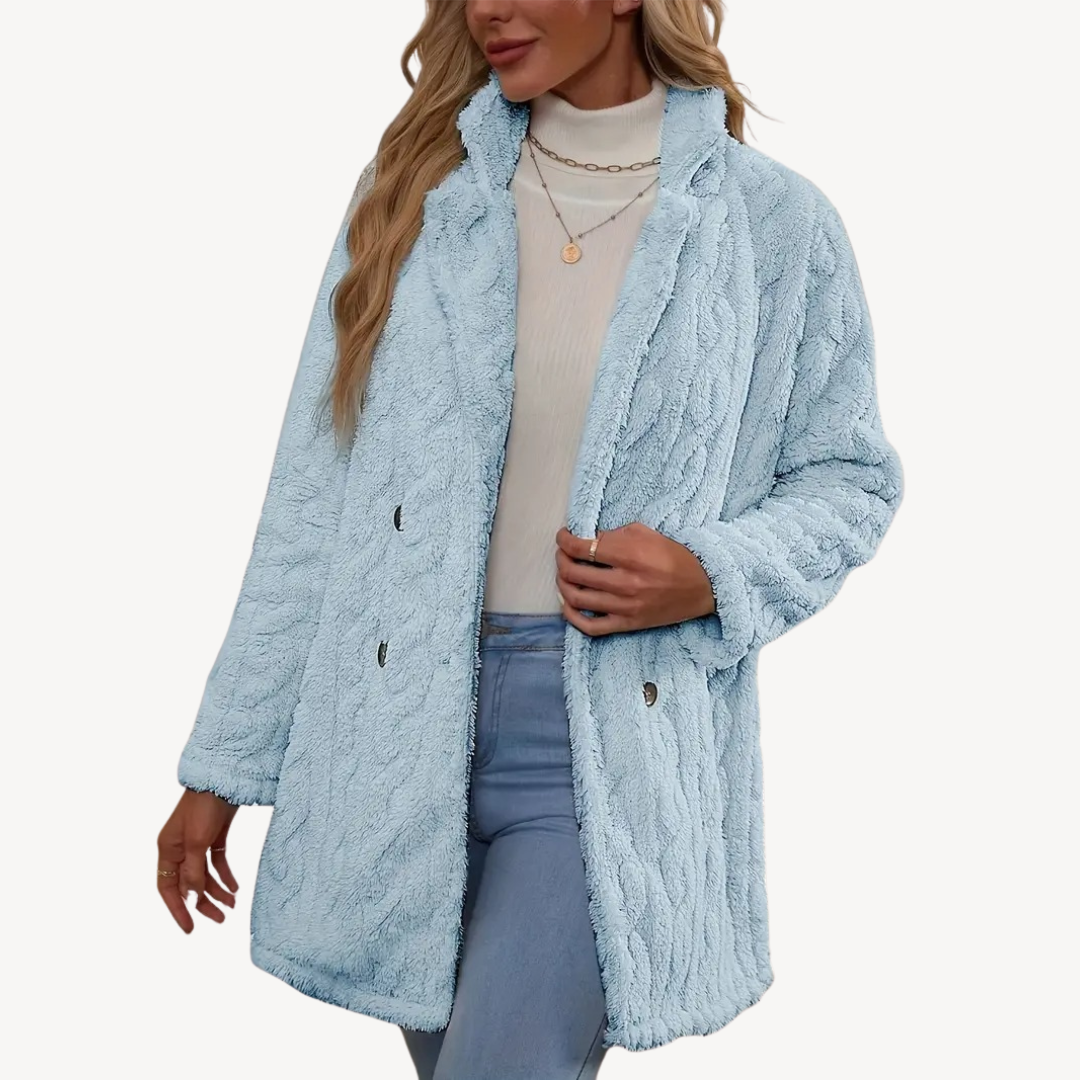 Women’s Double-Breasted Faux Fur Coat