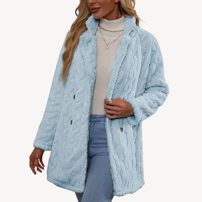 Women’s Double-Breasted Faux Fur Coat