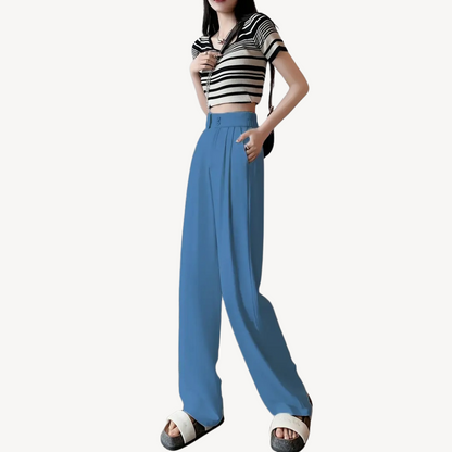 Wide-Leg Pleated Pants for Women