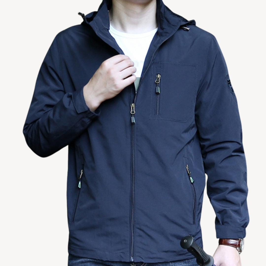Men’s Zipper Closure Hooded Jacket