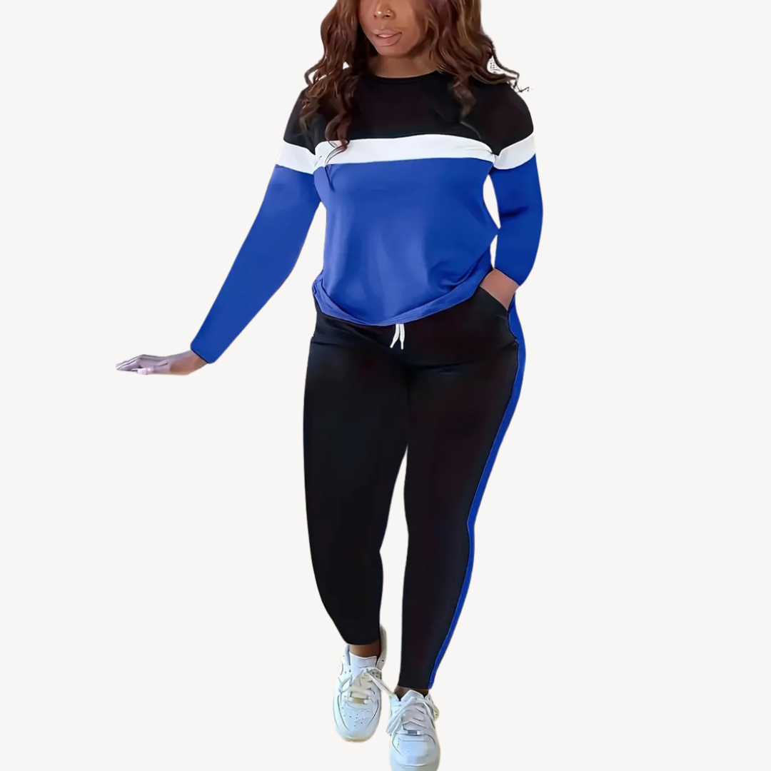 Color-Blocked Sweatsuit Set