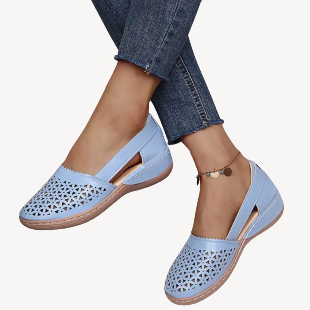 Leather Cutout Orthopedic Sandals Women