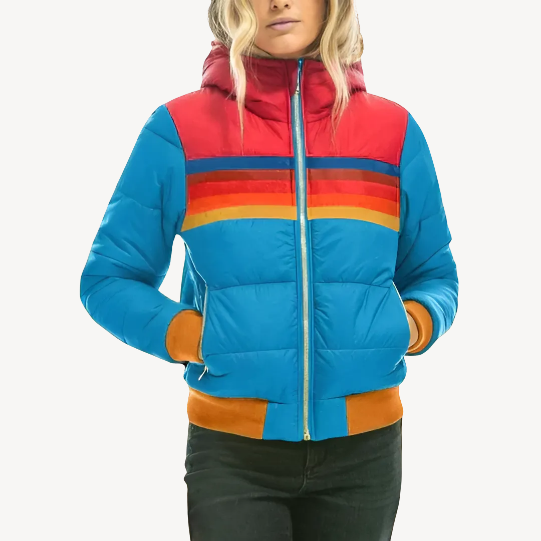 Women’s Puffer Jacket with Stripes