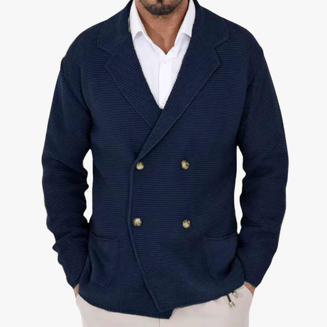 Double-Breasted Knit Cardigan for Men