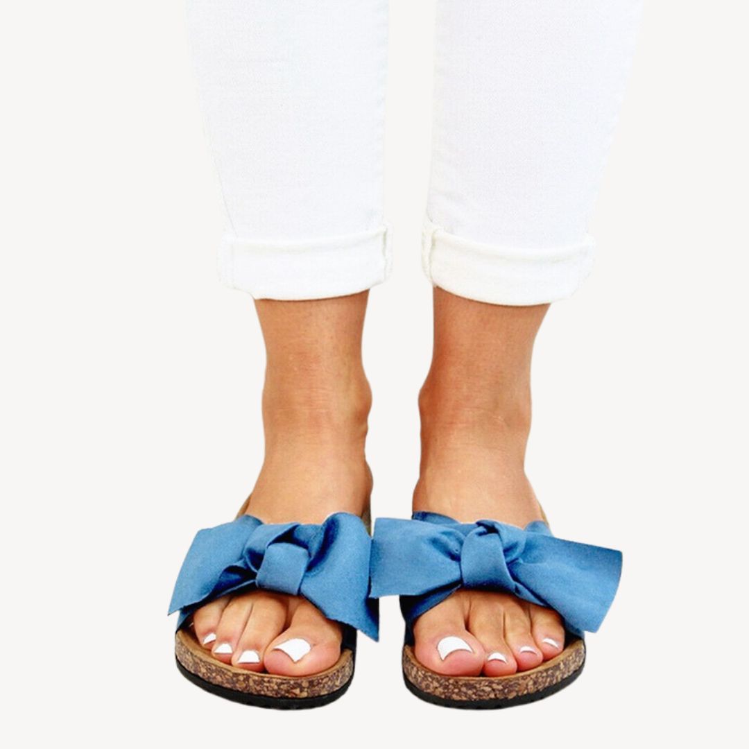 Orthopedic Women's Bow Cork Slides
