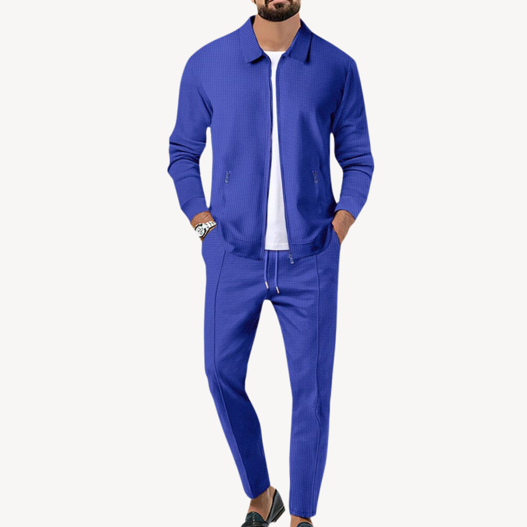 Men's Casual Zip-Up Jacket & Pants Set