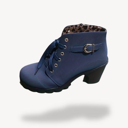 Orthopedic Lace-Up Heeled Booties