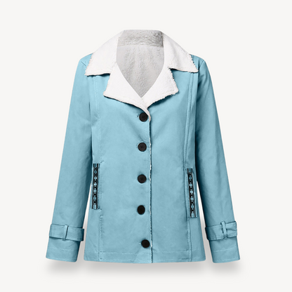 Women’s Fleece-Lined Coat with Buttons