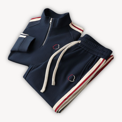 Classic Navy Blue Stripe Jogger Suit