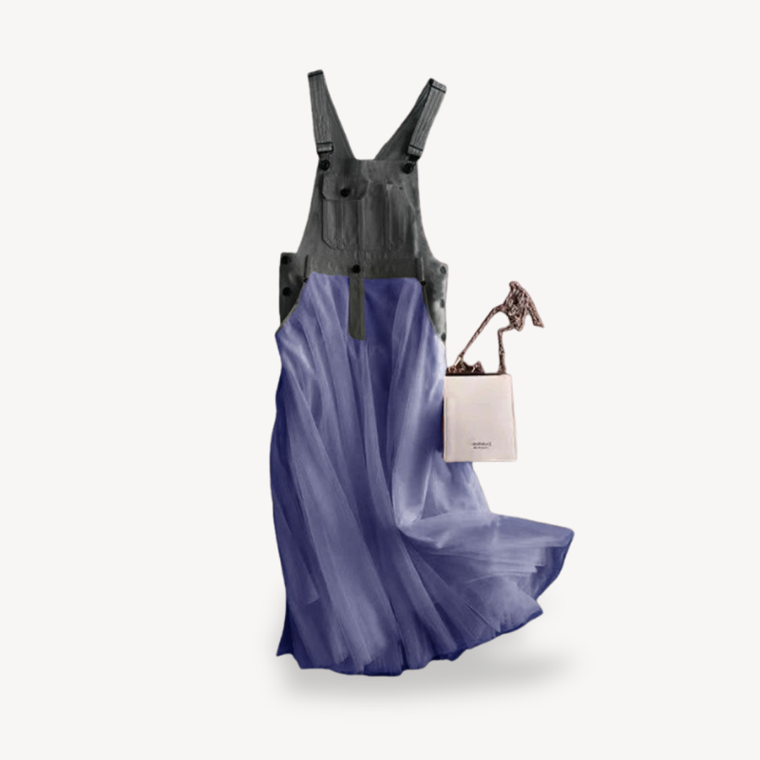 Women's Denim Overall Maxi Dress