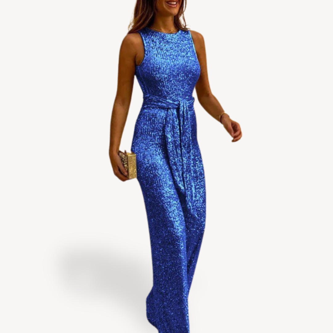 Women's Sequin Evening Gown – Sleeveless Maxi Dress