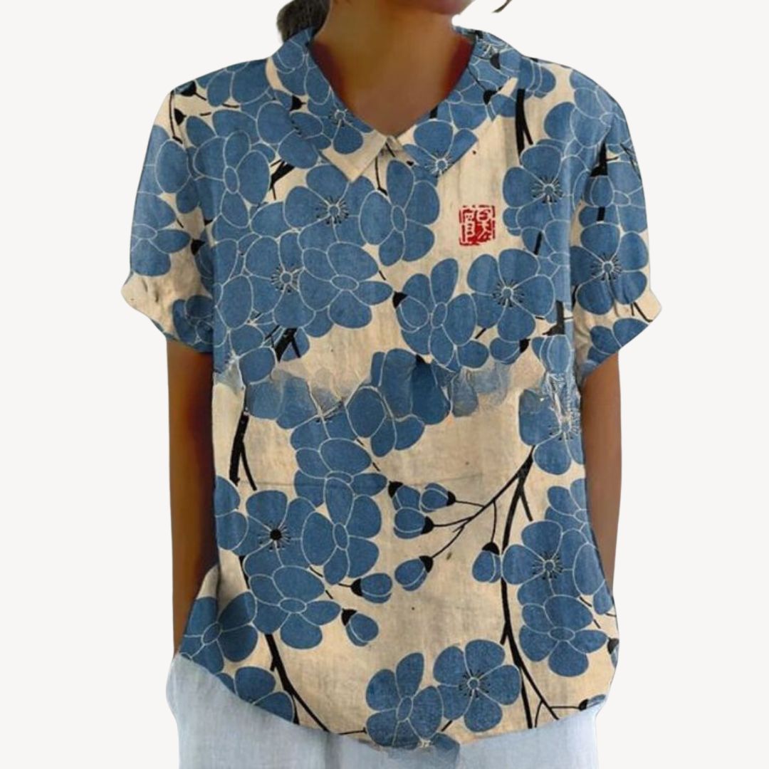 Floral Print Button-Up Shirt Women
