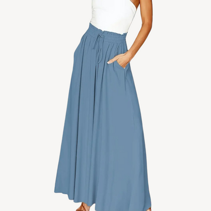 Wide-Legged Drawstring Trousers