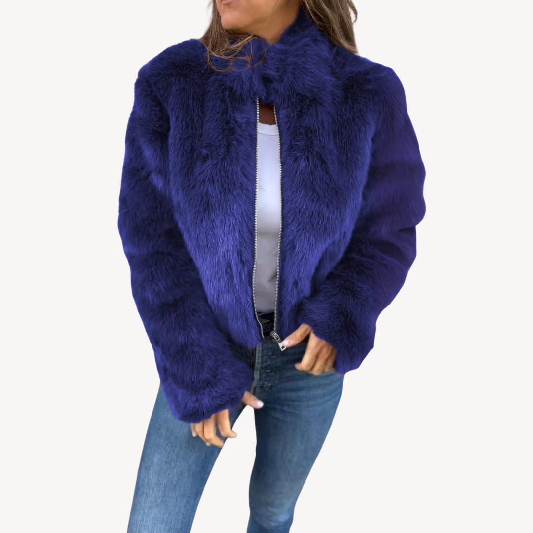 Women’s Faux Fur Zip-Up Jacket
