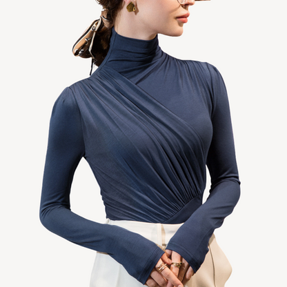 Pleated Long Sleeve Top for Women