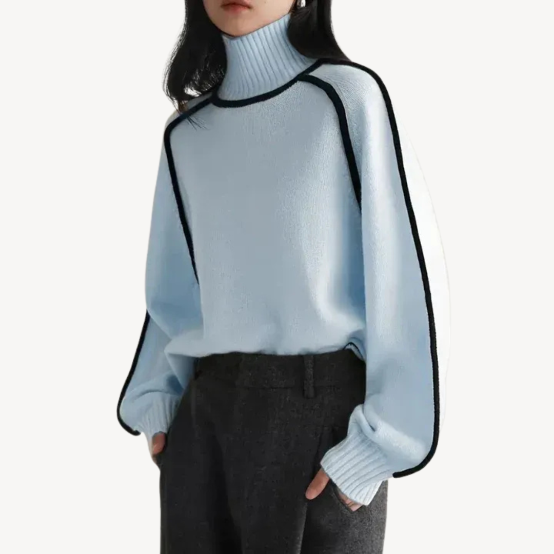 Patterned Turtleneck Sweater for Women