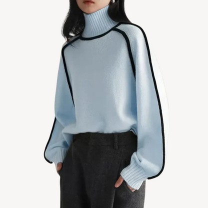 Patterned Turtleneck Sweater for Women