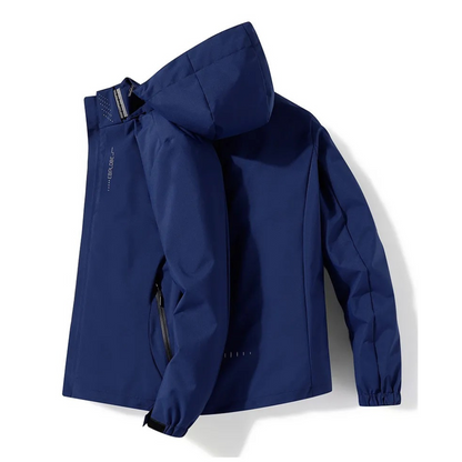 Cevori Hooded Waterproof Blue Windbreaker