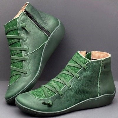 Comfortable Womens Zip Ankle Boots Vegan Leather - BritishElegance