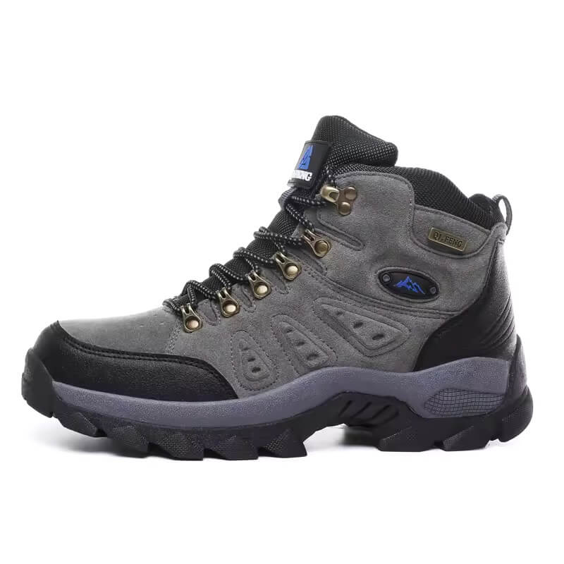 Outdoor - Waterproof Leather Hiking Walking Boots Gray