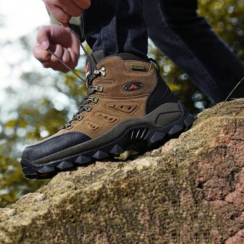 Outdoor - Waterproof Leather Hiking Walking Boots Brown