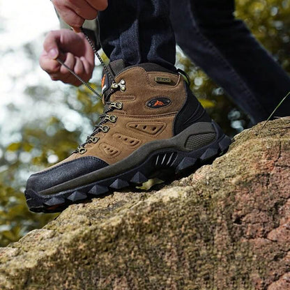 Outdoor - Waterproof Leather Hiking Walking Boots Brown