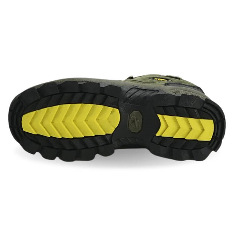 Outdoor leather boots, waterproof hiking shoes, Green