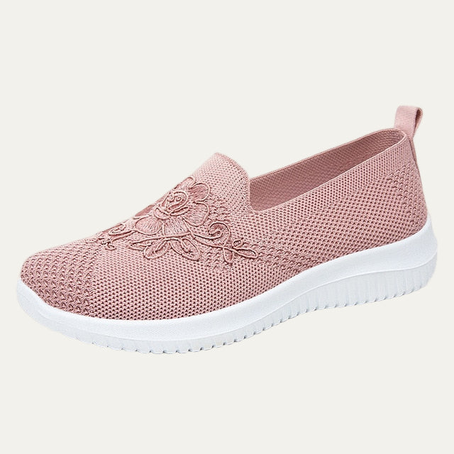Women’s Breathable Knit Slip On Floral Walking Shoe