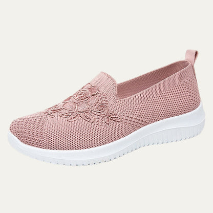 Women’s Breathable Knit Slip On Floral Walking Shoe