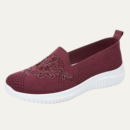 Women’s Breathable Knit Slip On Floral Walking Shoe