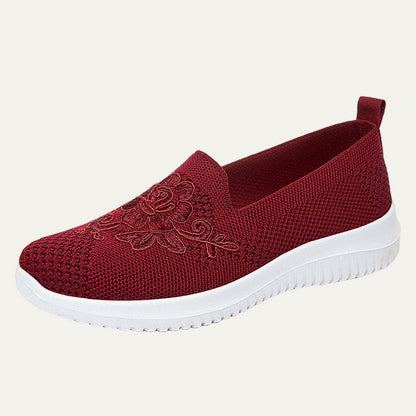 Women’s Breathable Knit Slip On Floral Walking Shoe