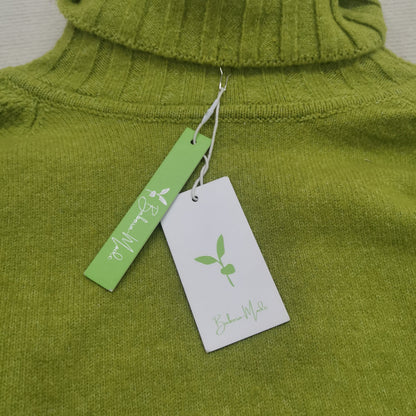 Bright Green, Oversized Knitted Turtleneck Sweater - AutumnGleam
