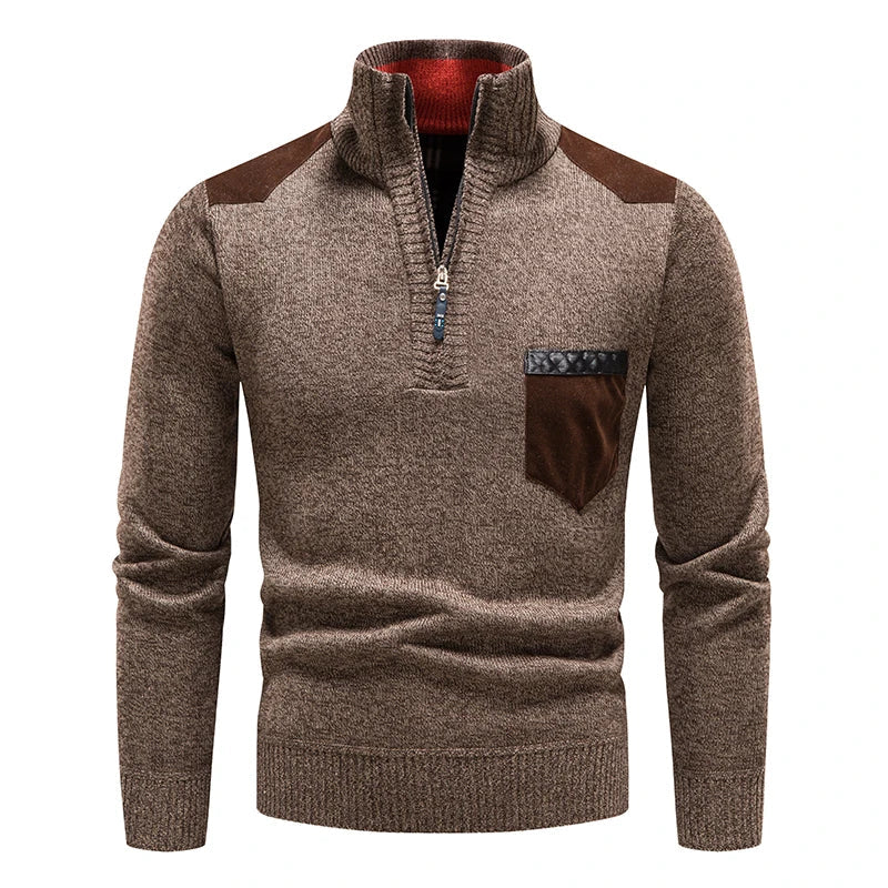 Classic Cable Knit Zip Sweater