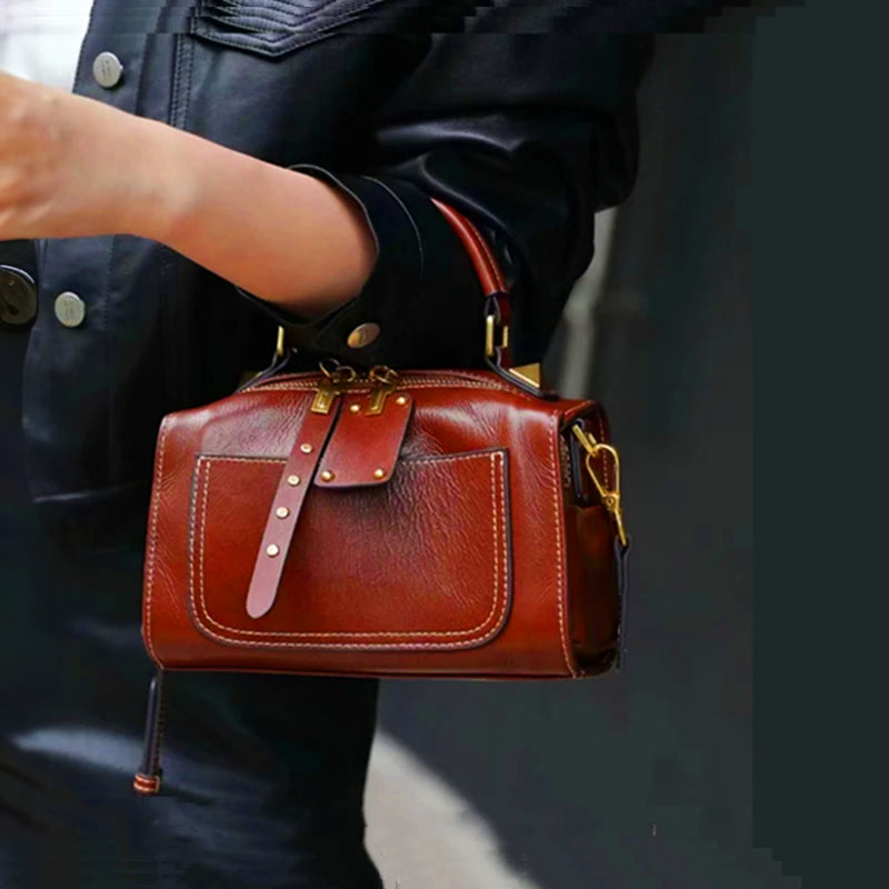 Authentic Leather Crossbody Handbag