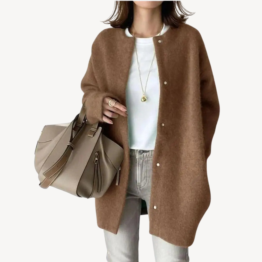 Button-Down Wool Cardigan for Women