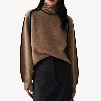 Patterned Turtleneck Sweater for Women
