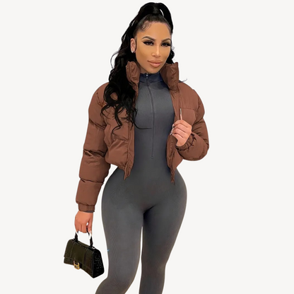 Women’s Cropped Puffer Zip Jacket
