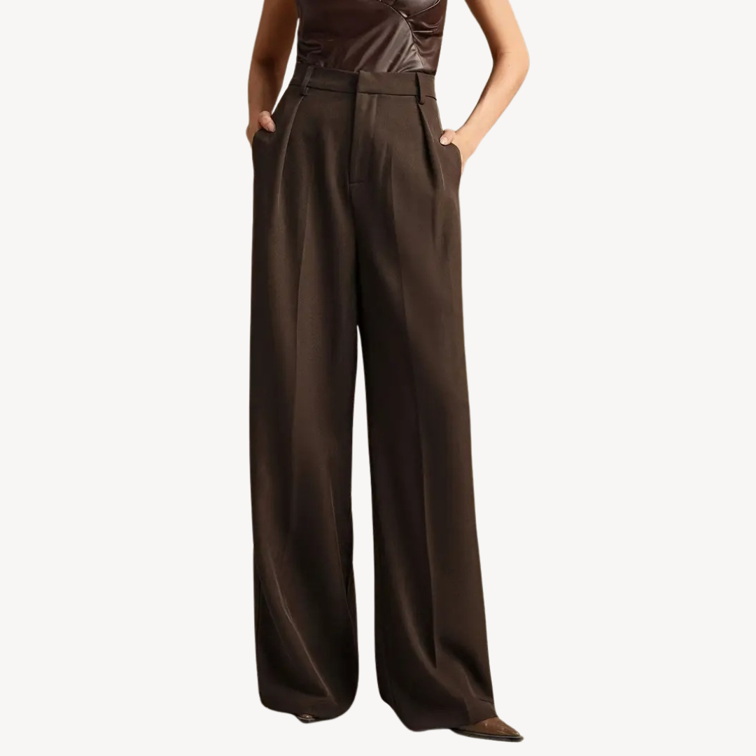 High-Waisted Pleated Trousers for Women