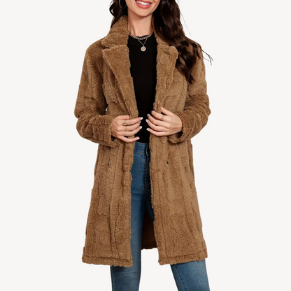 Women’s Double-Breasted Faux Fur Coat
