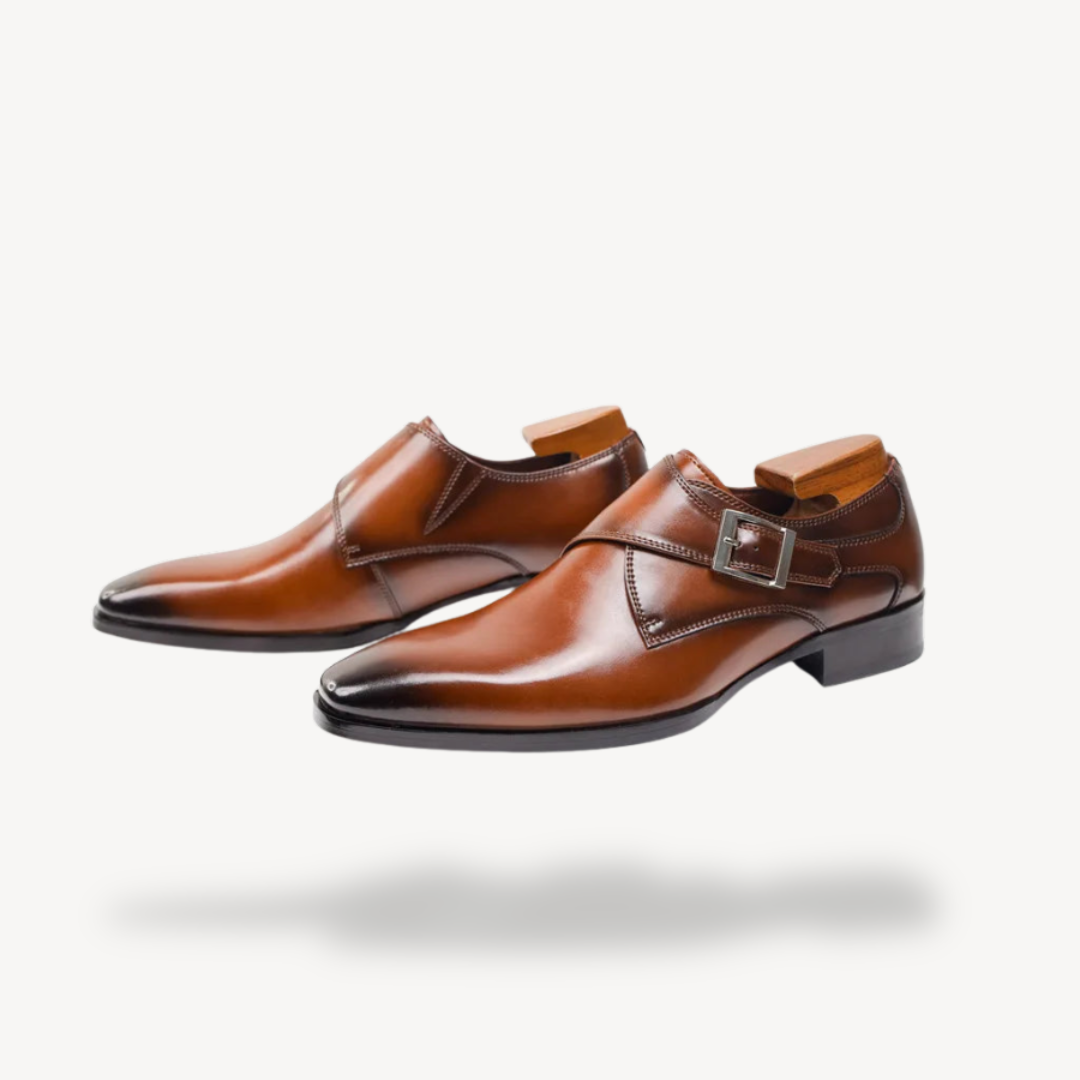 Orthopedic Leather Dress Shoes with Buckle