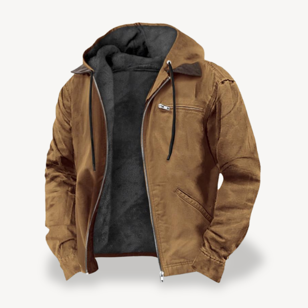 Men's Fleece Lined Hooded Jacket