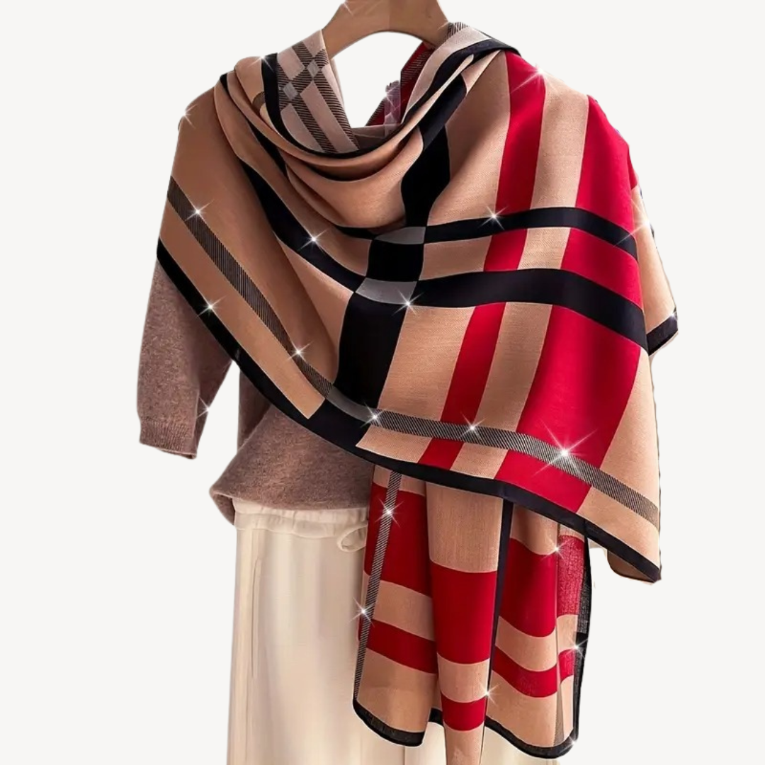 Plaid Pattern Shawl for Women