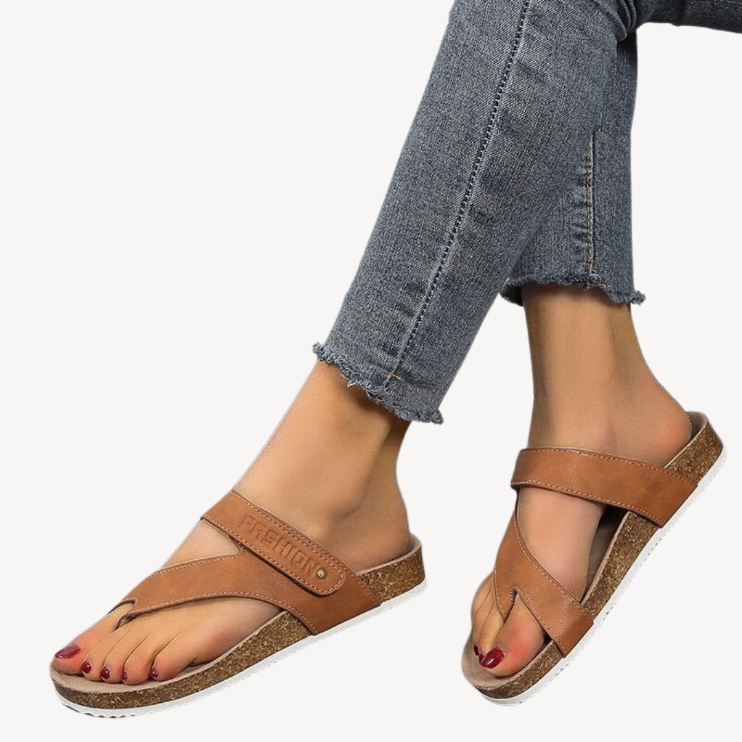 Orthopedic Women's Cork Thong Sandals