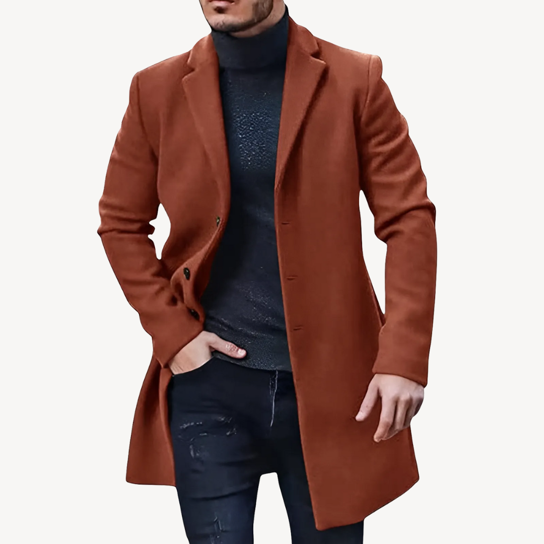 Men's Wool Blend Trench Coat