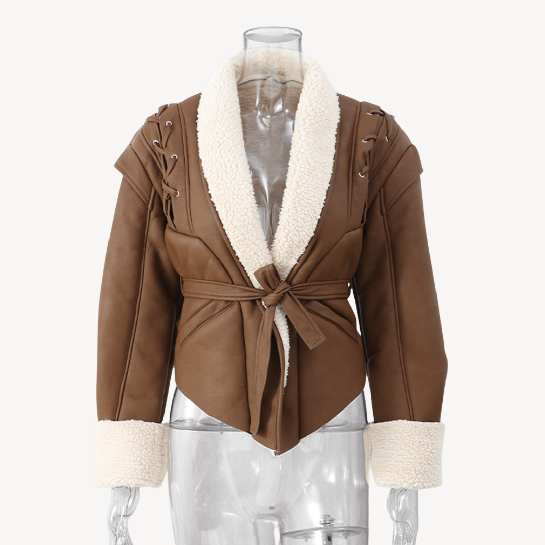 Leather Puffer Blazer Jacket for Women