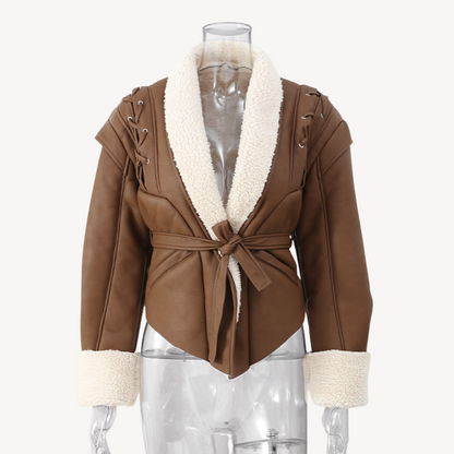 Leather Puffer Blazer Jacket for Women
