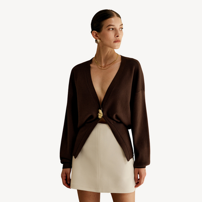 Women's Knit V-Neck Cardigan Sweater