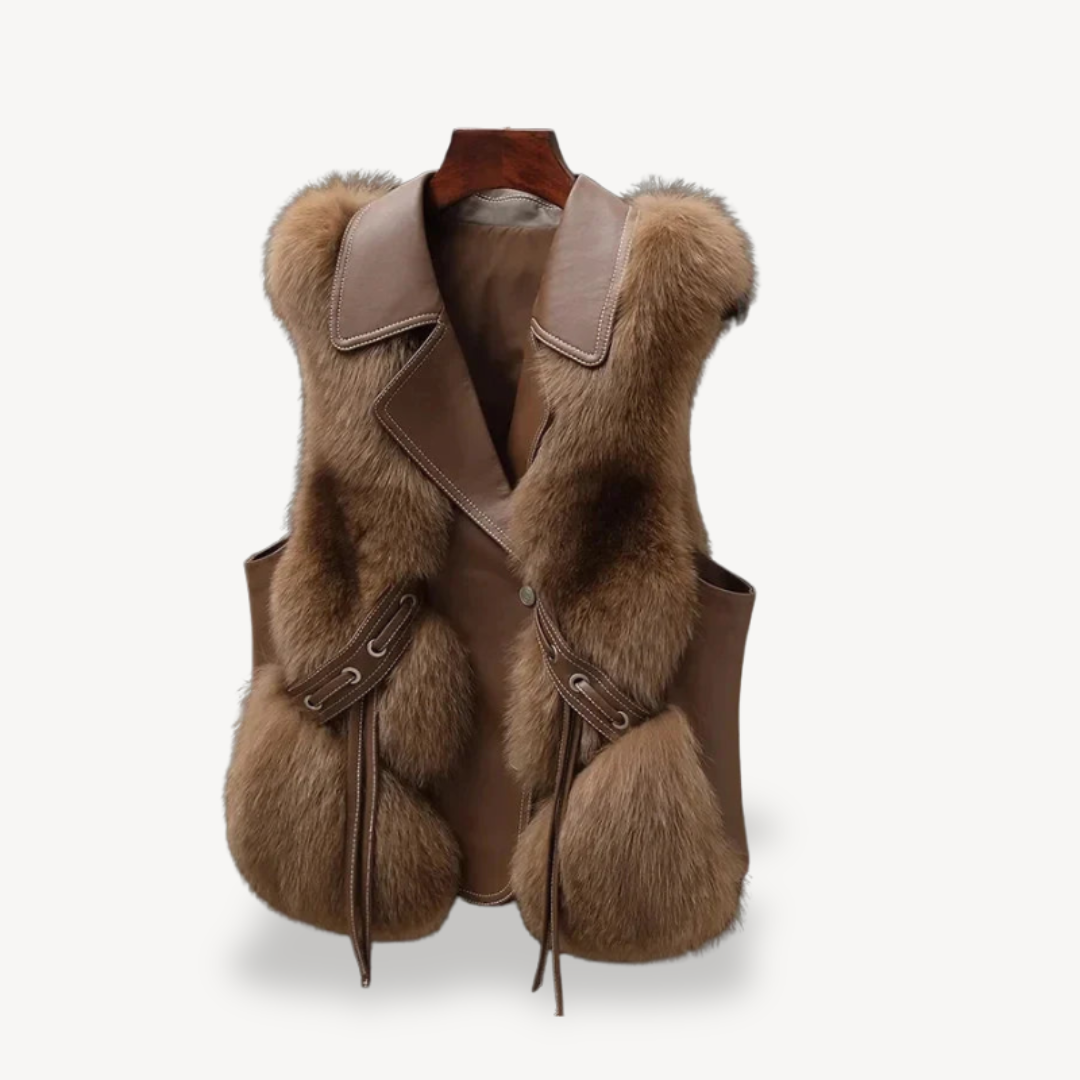 Faux Fur Leather Vest for Women